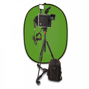 Padcaster Studio includes Green screen tripod backpack microphone headphones and light